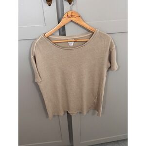 BDG Urban Outfitters Womens Tan Beige Knit Short Sleeve Boxy T-Shirt Size M